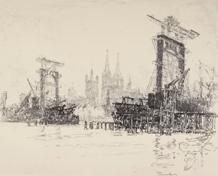 A kölni híd építése, 1914